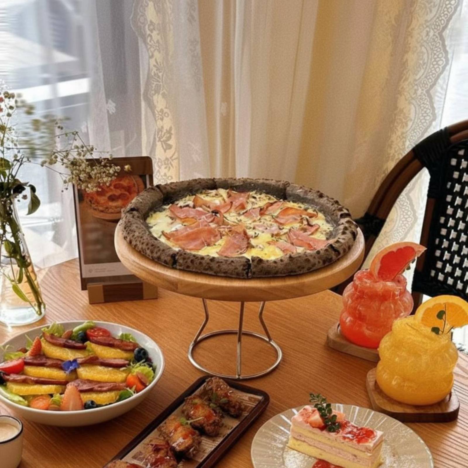 Display Risers Set - Подставка для пиццы в ретро-стиле, круглая