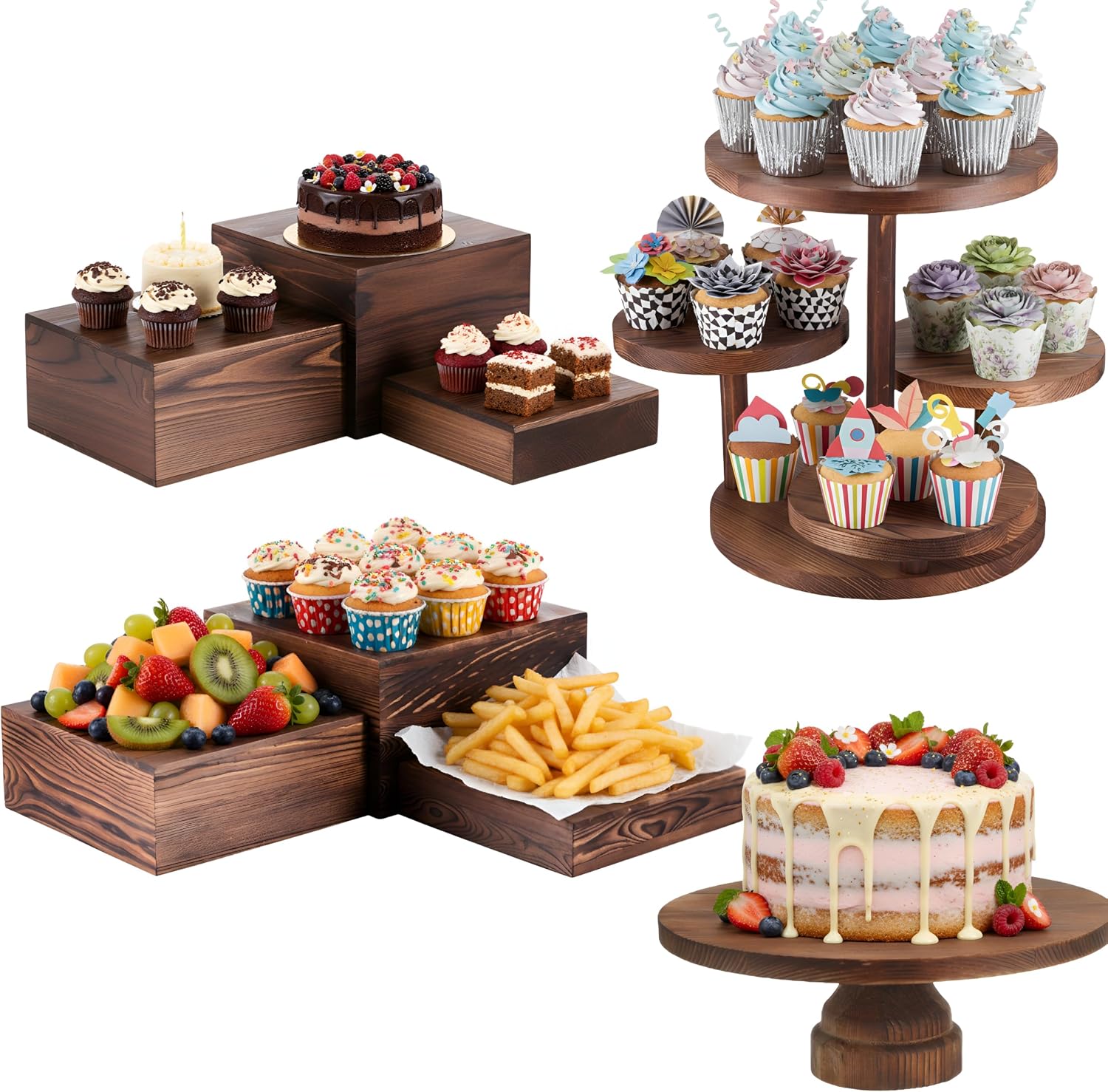 Display Risers Set - Набор из 8 деревянных подставок для