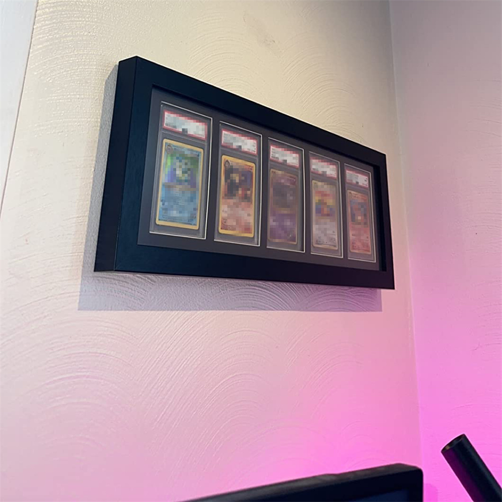 Graded Card Display - 3-9 сеток, деревянная витрина для спортивных