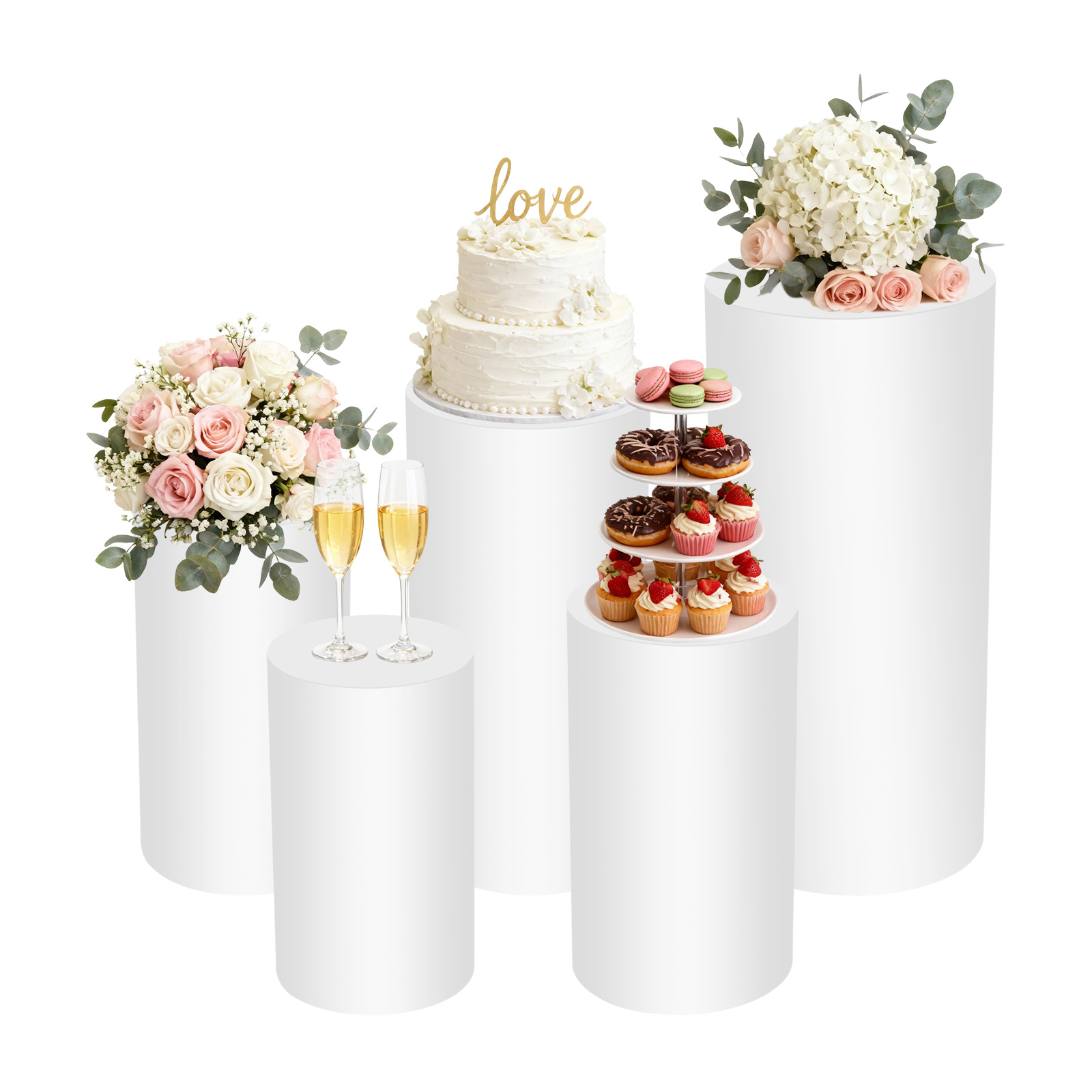 Набор из 5 белых цилиндрически – обзор и цена Display Risers Set